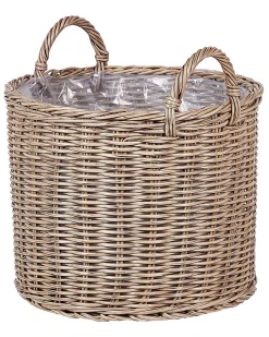 Set di 3 vasi da fiori in vimini PENDULA Rattan sintetico (PE) 33/37/45 cm Naturale