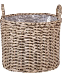 Set di 3 vasi da fiori in vimini PENDULA Rattan sintetico (PE) 33/37/45 cm Naturale