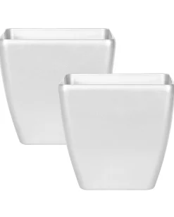 Set di 2 vasi per piante ASTRAS 50 cm Argento