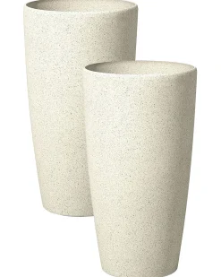 Set di 2 vasi per piante ABDERA 31 cm Beige chiaro