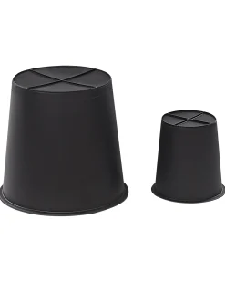 Set di 2 vasi per piante BRODIEA Rattan sintetico (PE) 26/45 cm Marrone chiaro