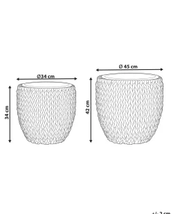 Set di 3 vasi per piante BERBERIS Rattan sintetico (PE) 34/45 cm Marrone scuro