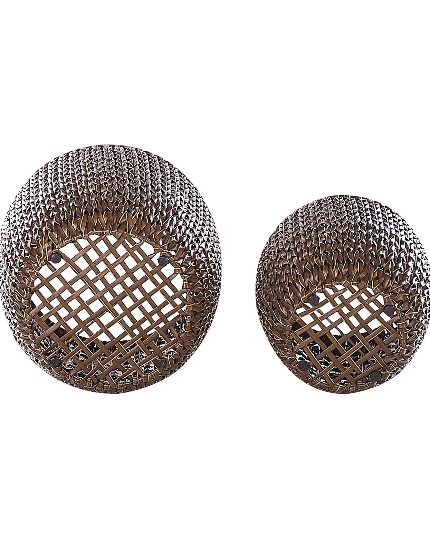 Set di 3 vasi per piante BERBERIS Rattan sintetico (PE) 34/45 cm Marrone scuro