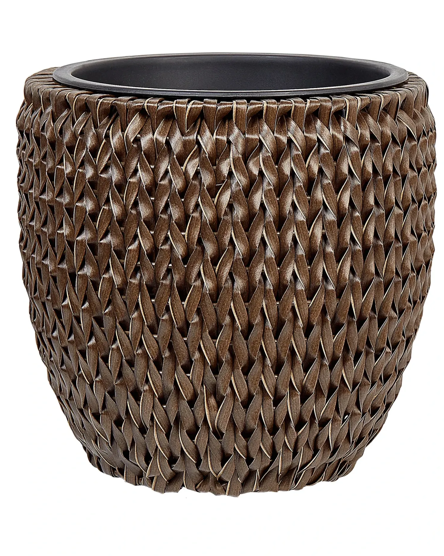 Set di 3 vasi per piante BERBERIS Rattan sintetico (PE) 34/45 cm Marrone scuro