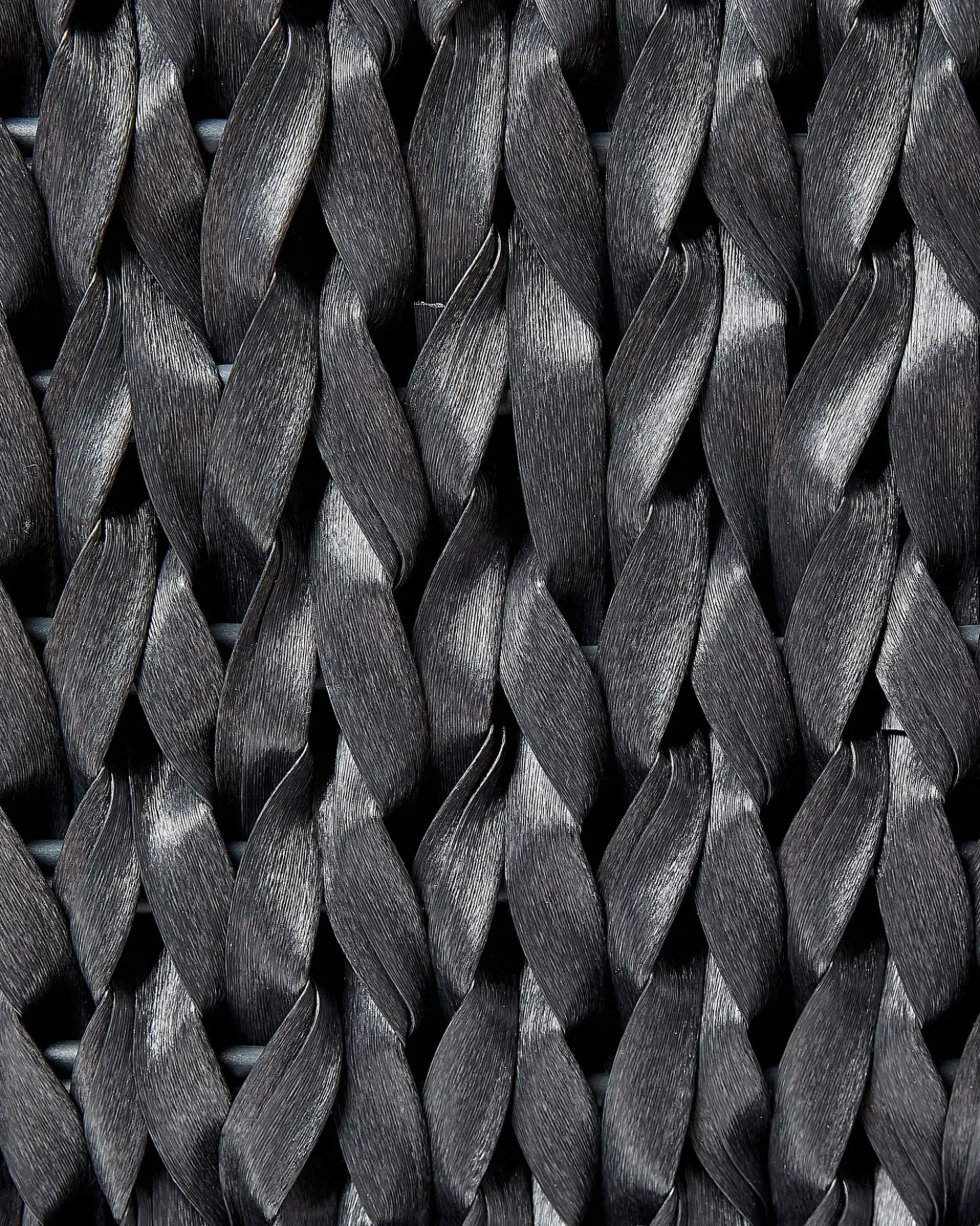 Set di 2 vasi per piante BERBERIS Rattan sintetico (PE) 34/45 cm Nero