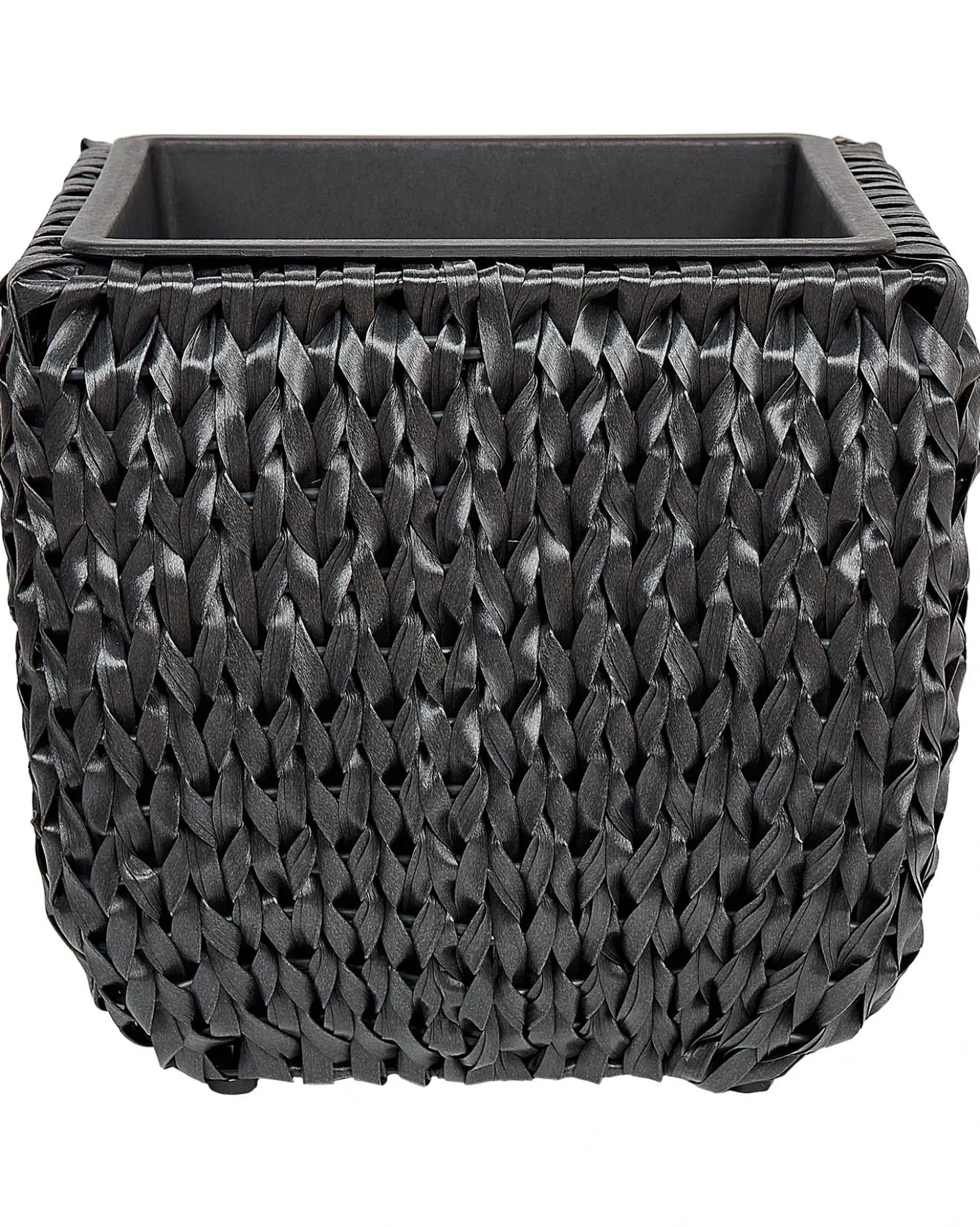 Set di 2 vasi per piante BERBERIS Rattan sintetico (PE) 34/45 cm Nero