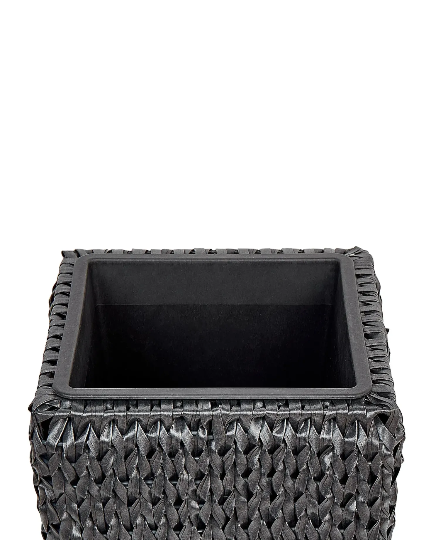 Set di 2 vasi per piante BERBERIS Rattan sintetico (PE) 34/45 cm Nero