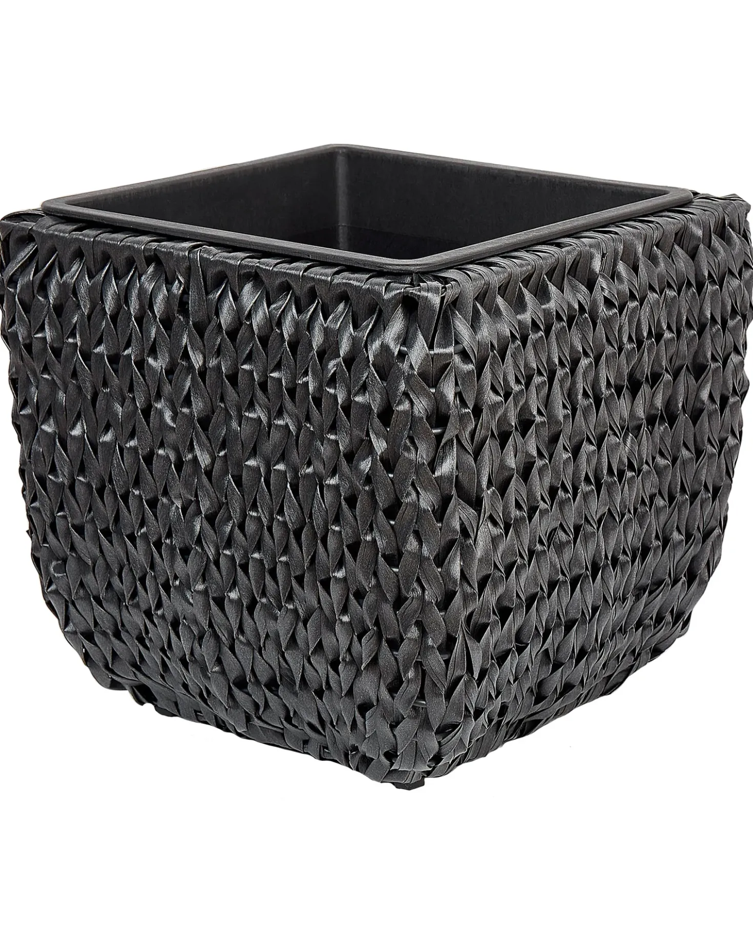 Set di 2 vasi per piante BERBERIS Rattan sintetico (PE) 34/45 cm Nero