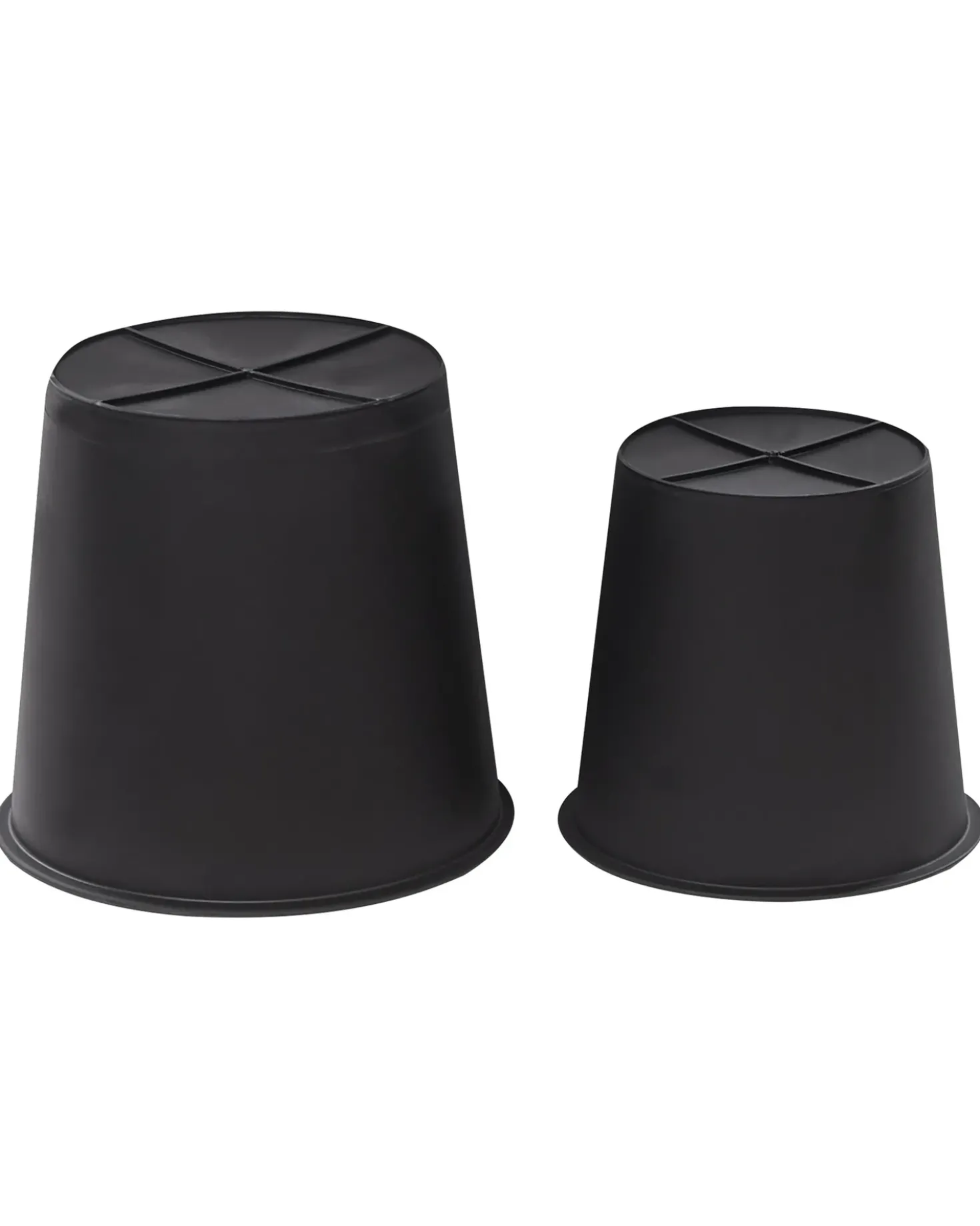 Set di 2 vasi per piante CEDRUS Rattan sintetico (PE) 37/45 cm Marrone