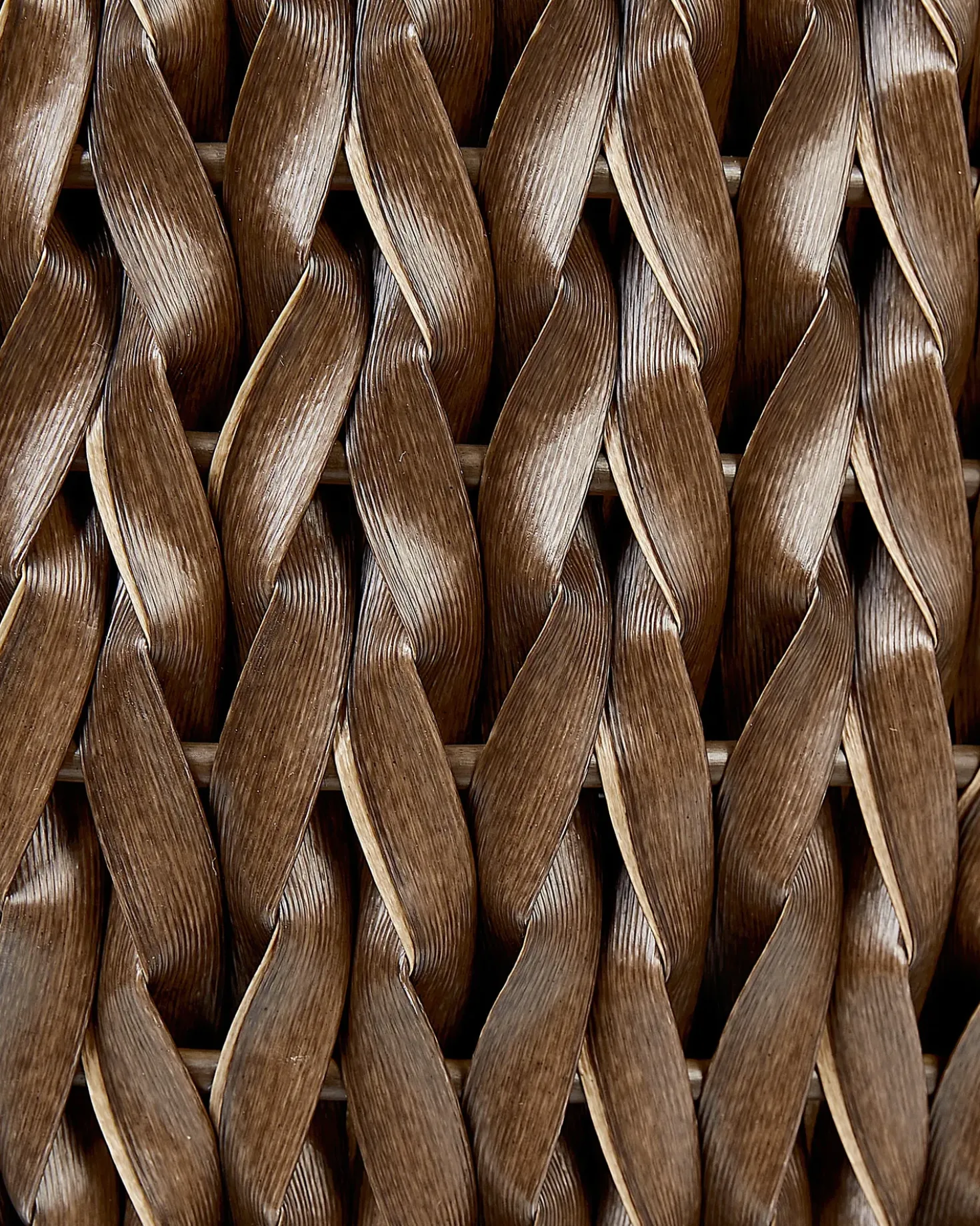 Set di 2 vasi per piante CEDRUS Rattan sintetico (PE) 37/45 cm Marrone