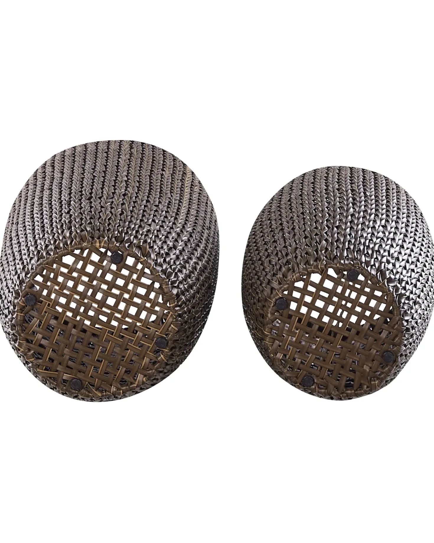 Set di 2 vasi per piante CEDRUS Rattan sintetico (PE) 37/45 cm Marrone