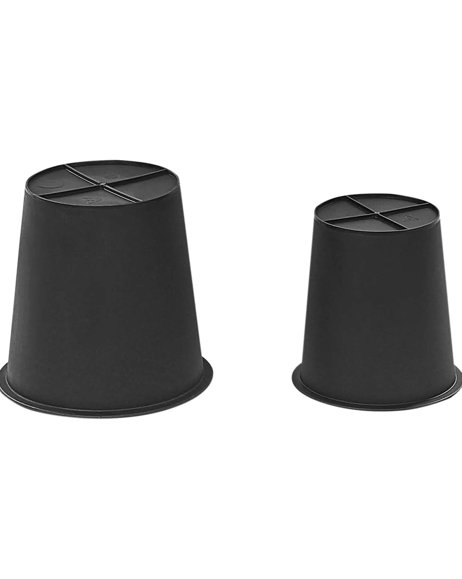 Set di 2 vasi per piante CHELONE Rattan sintetico (PE) 26/34 cm Nero
