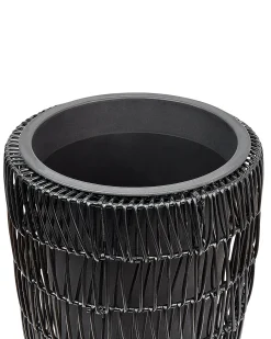 Set di 2 vasi per piante CHELONE Rattan sintetico (PE) 26/34 cm Nero
