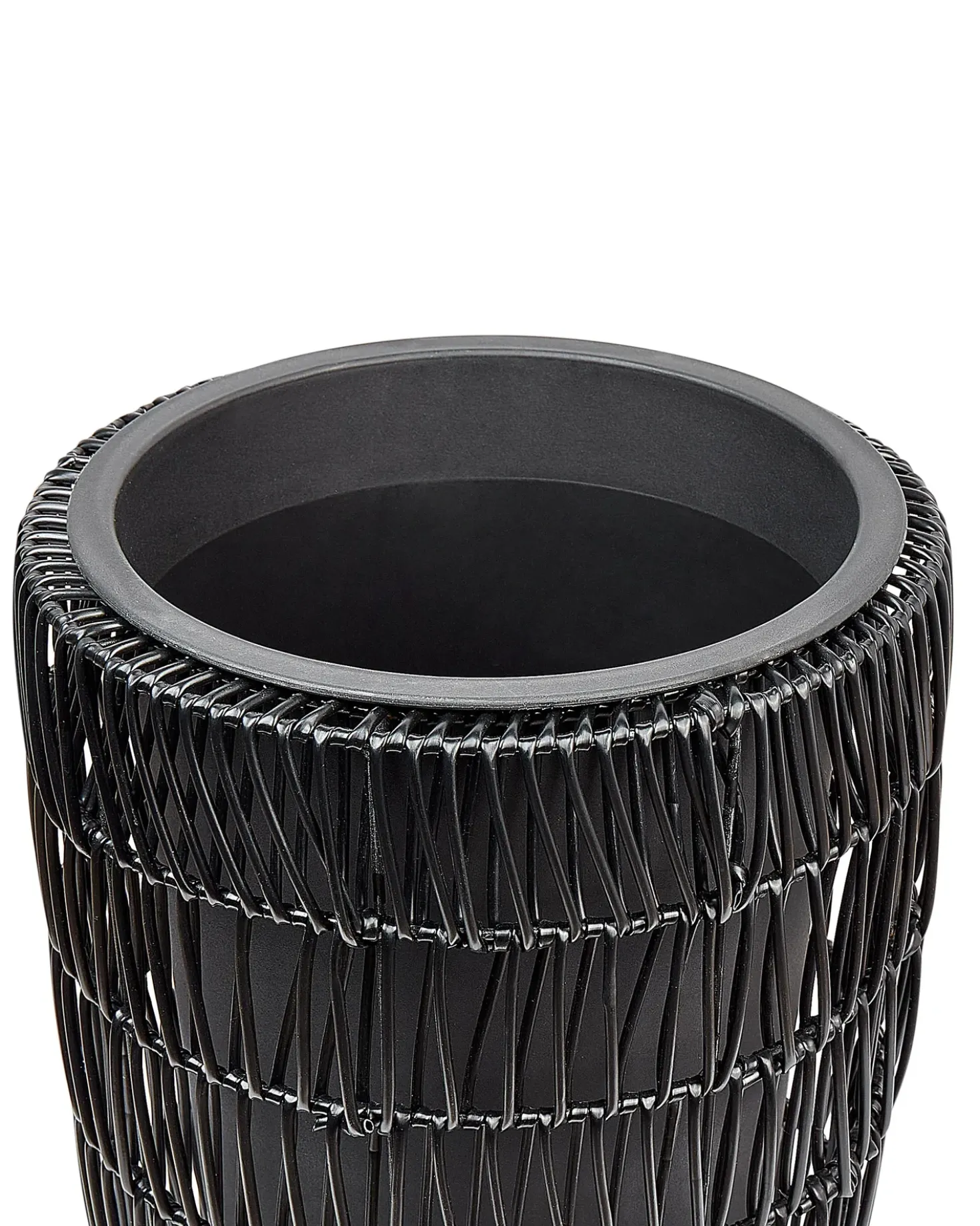 Set di 2 vasi per piante CHELONE Rattan sintetico (PE) 26/34 cm Nero