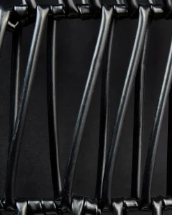 Set di 2 vasi per piante CHELONE Rattan sintetico (PE) 26/34 cm Nero