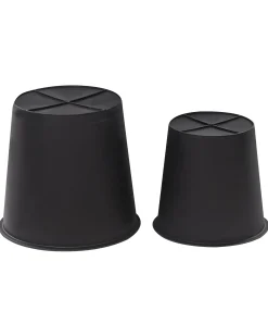 Set di 2 vasi per piante CEDRUS Rattan sintetico (PE) 37/45 cm Nero