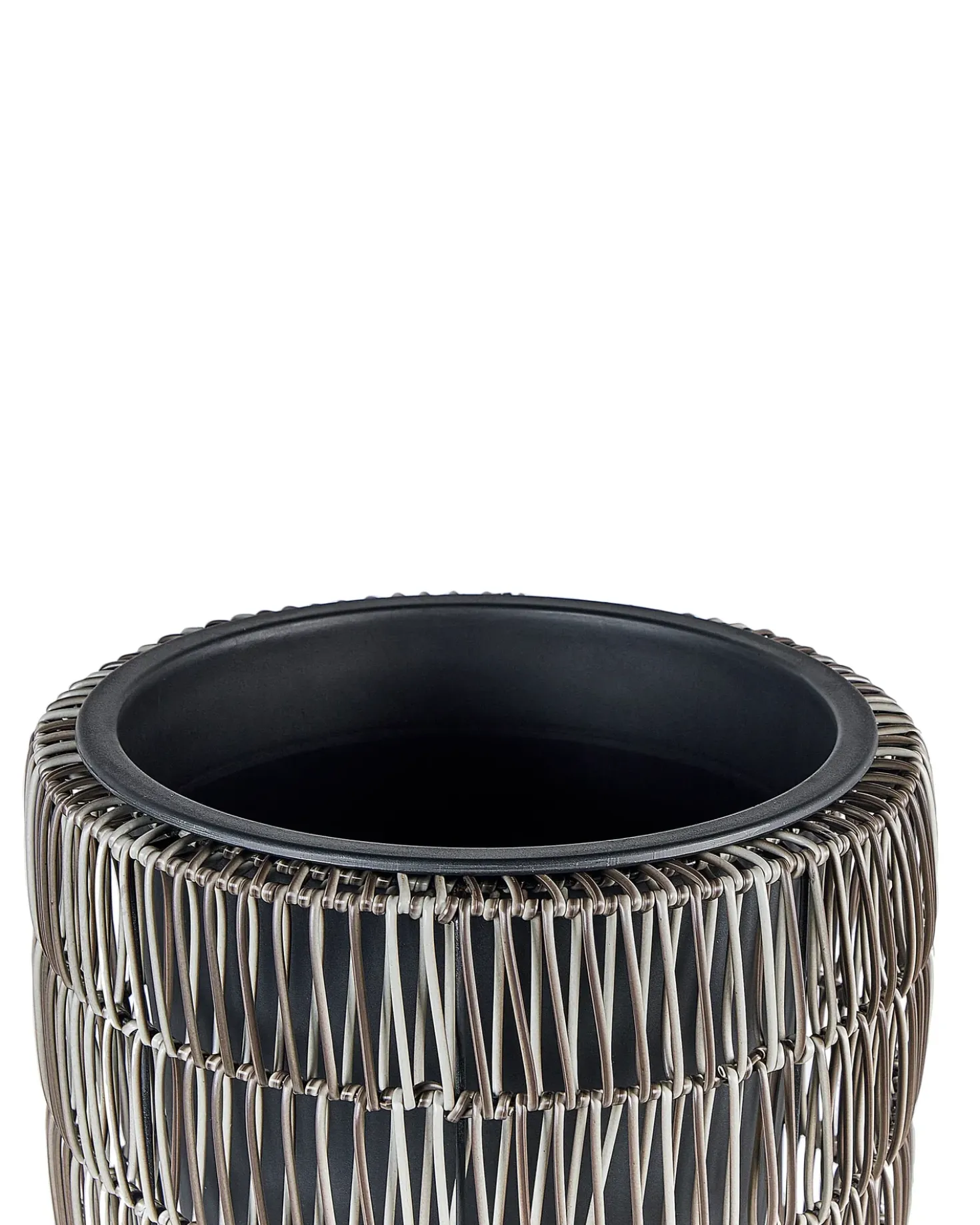 Set di 2 vasi per piante CHELONE Rattan sintetico (PE) 26/34 cm Marrone