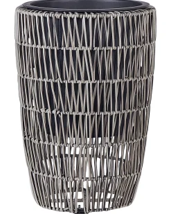 Set di 2 vasi per piante CHELONE Rattan sintetico (PE) 26/34 cm Marrone