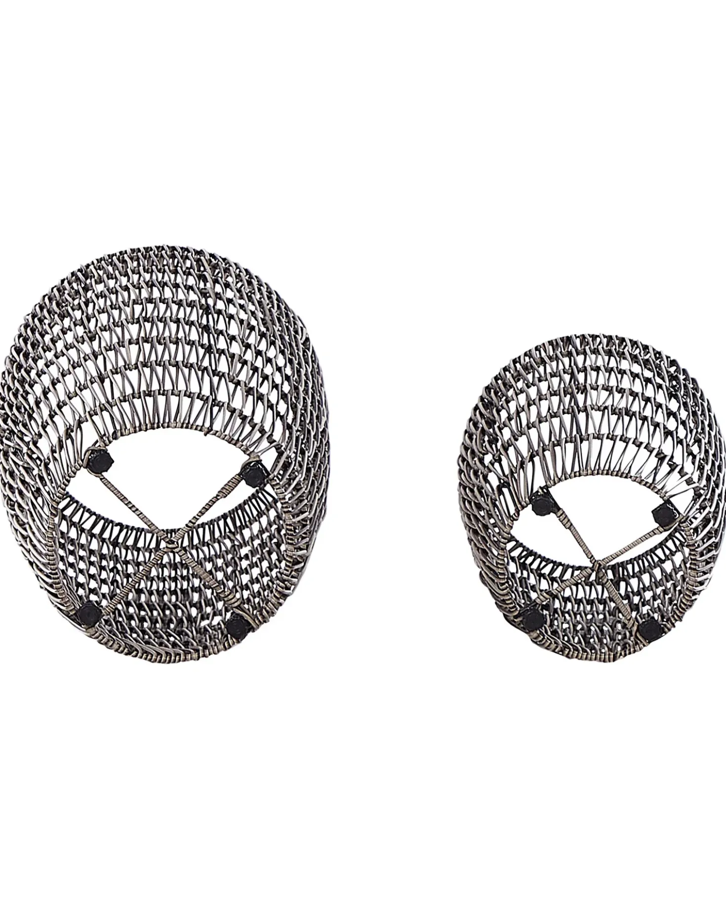 Set di 2 vasi per piante CHELONE Rattan sintetico (PE) 26/34 cm Marrone