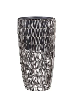 Set di 2 vasi per piante CHELONE Rattan sintetico (PE) 26/34 cm Marrone