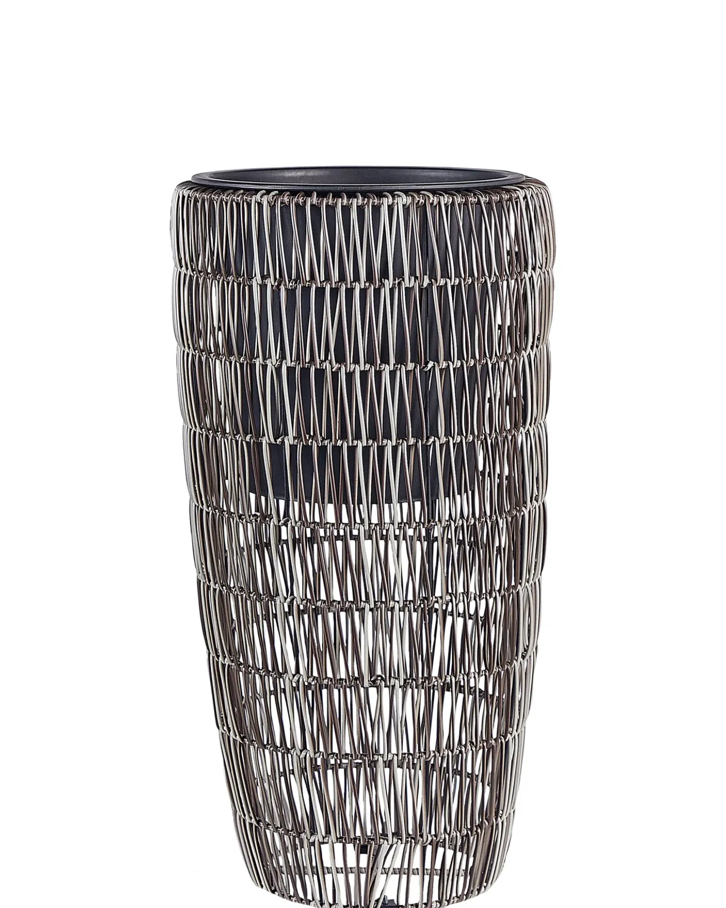Set di 2 vasi per piante CHELONE Rattan sintetico (PE) 26/34 cm Marrone
