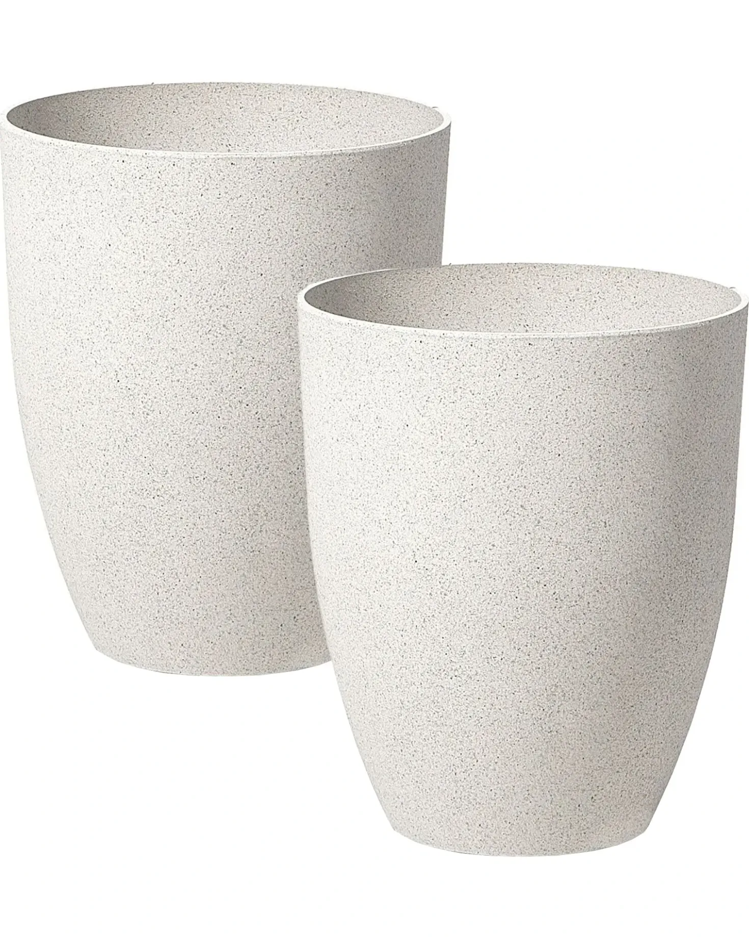 Set di 2 vasi per piante CROTON 35 cm Bianco sporco
