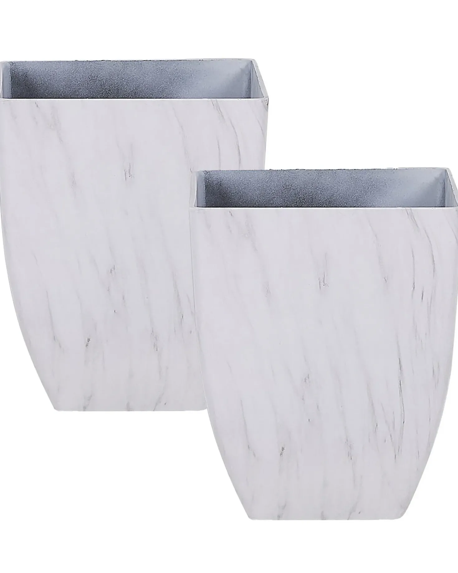 Set di 2 vasi per piante MIRO 35 cm Marmo bianco