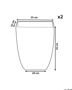Set di 2 vasi per piante MIRO 35 cm Marmo bianco