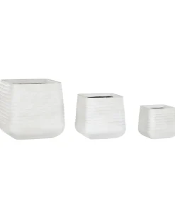 Set di 3 vasi per piante PARIKIA 50/38/28 cm Bianco sporco