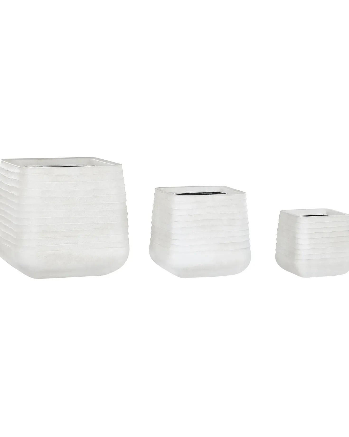 Set di 3 vasi per piante PARIKIA 50/38/28 cm Bianco sporco