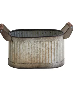 Set di 2 vasi per piante TULIPE Metallo 31/41 cm Grigio