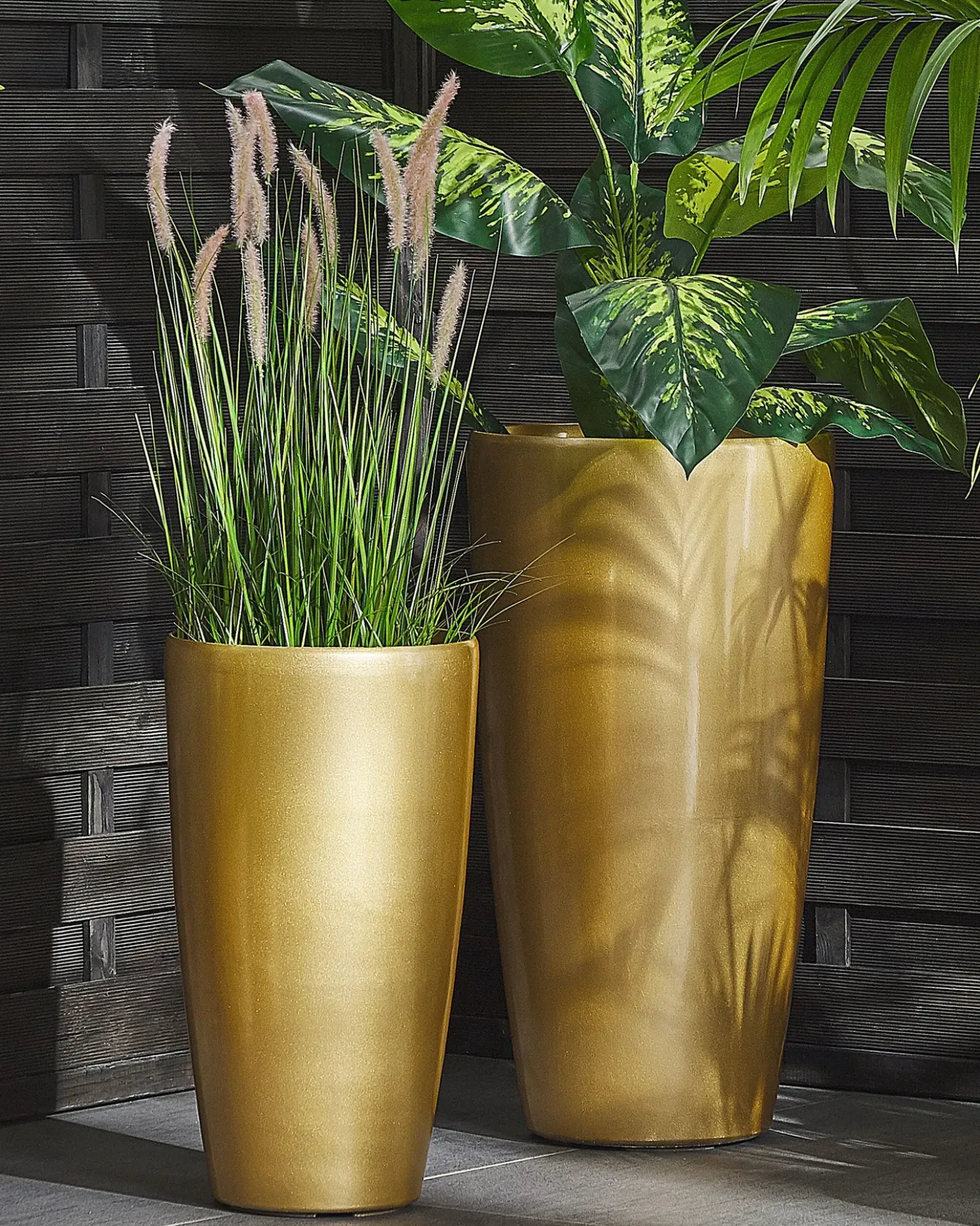 Set di 2 vasi per piante TSERIA 32 cm Oro