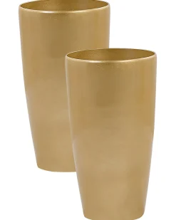 Set di 2 vasi per piante TSERIA 32 cm Oro