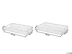 Set di 2 vassoi decorativi KONTUM Vimini Naturale