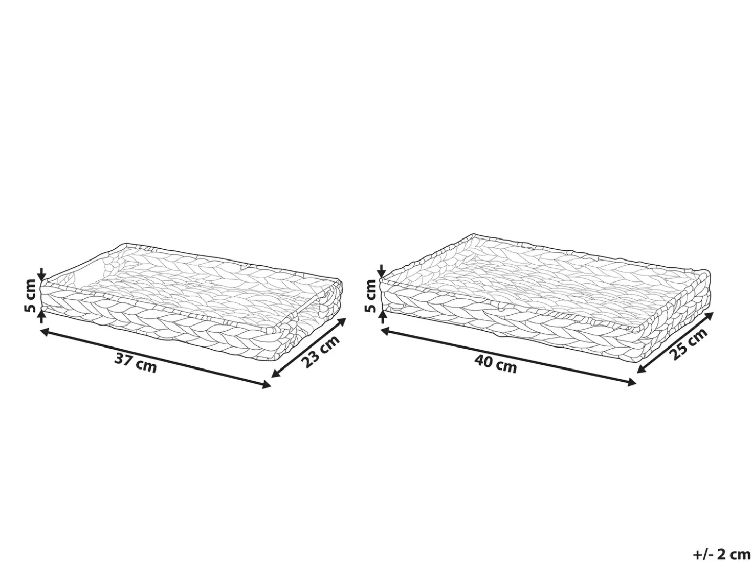 Set di 2 vassoi decorativi KONTUM Vimini Naturale