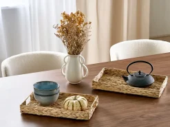 Set di 2 vassoi decorativi KONTUM Vimini Naturale