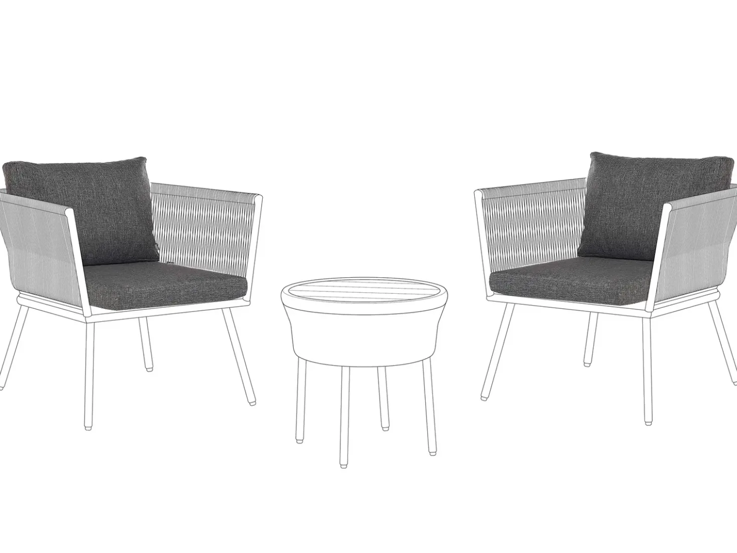 Set di copricuscini per esterni GARGANO Grigio scuro