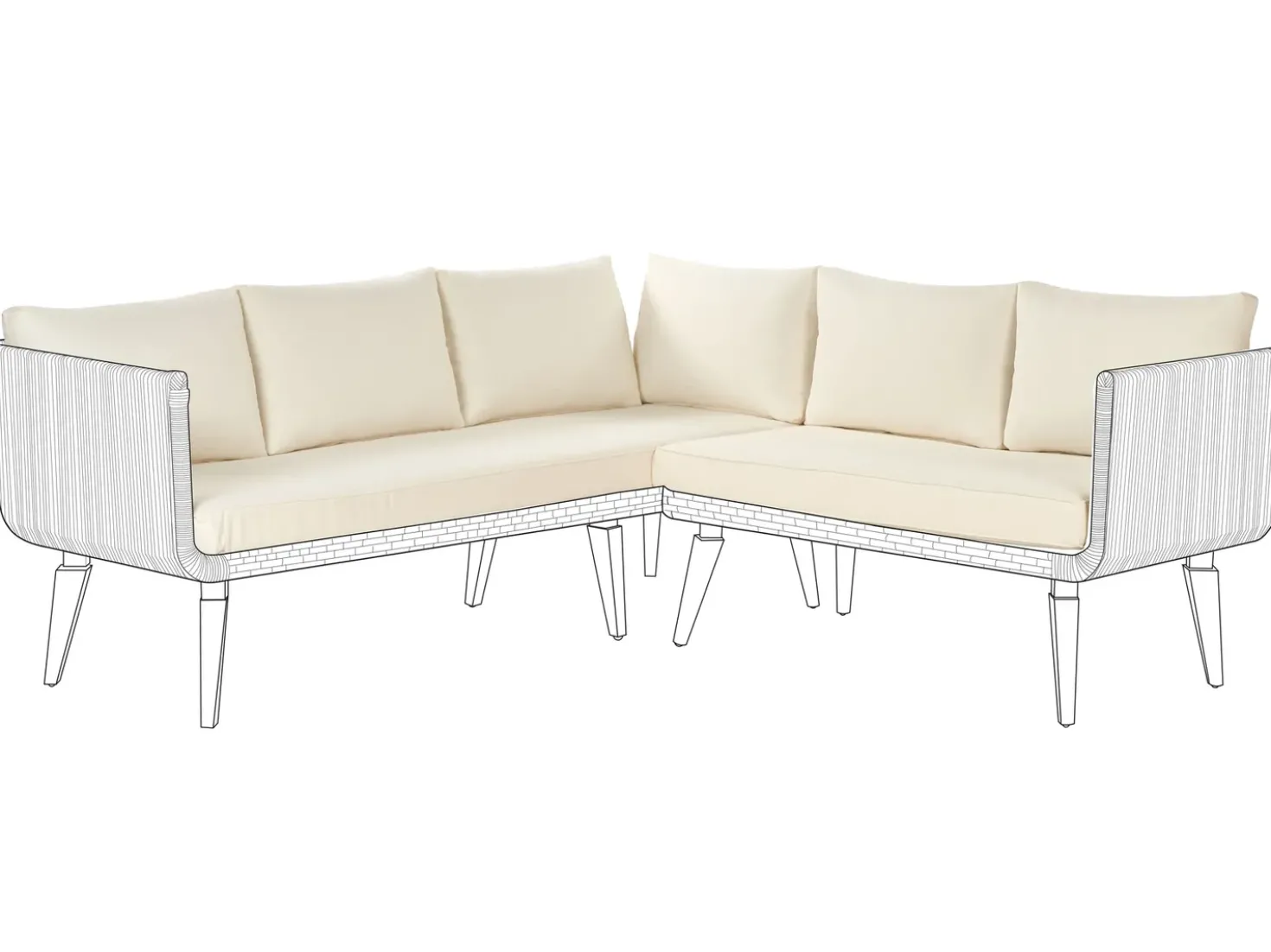 Set di copricuscini per esterni ALCAMO Beige chiaro
