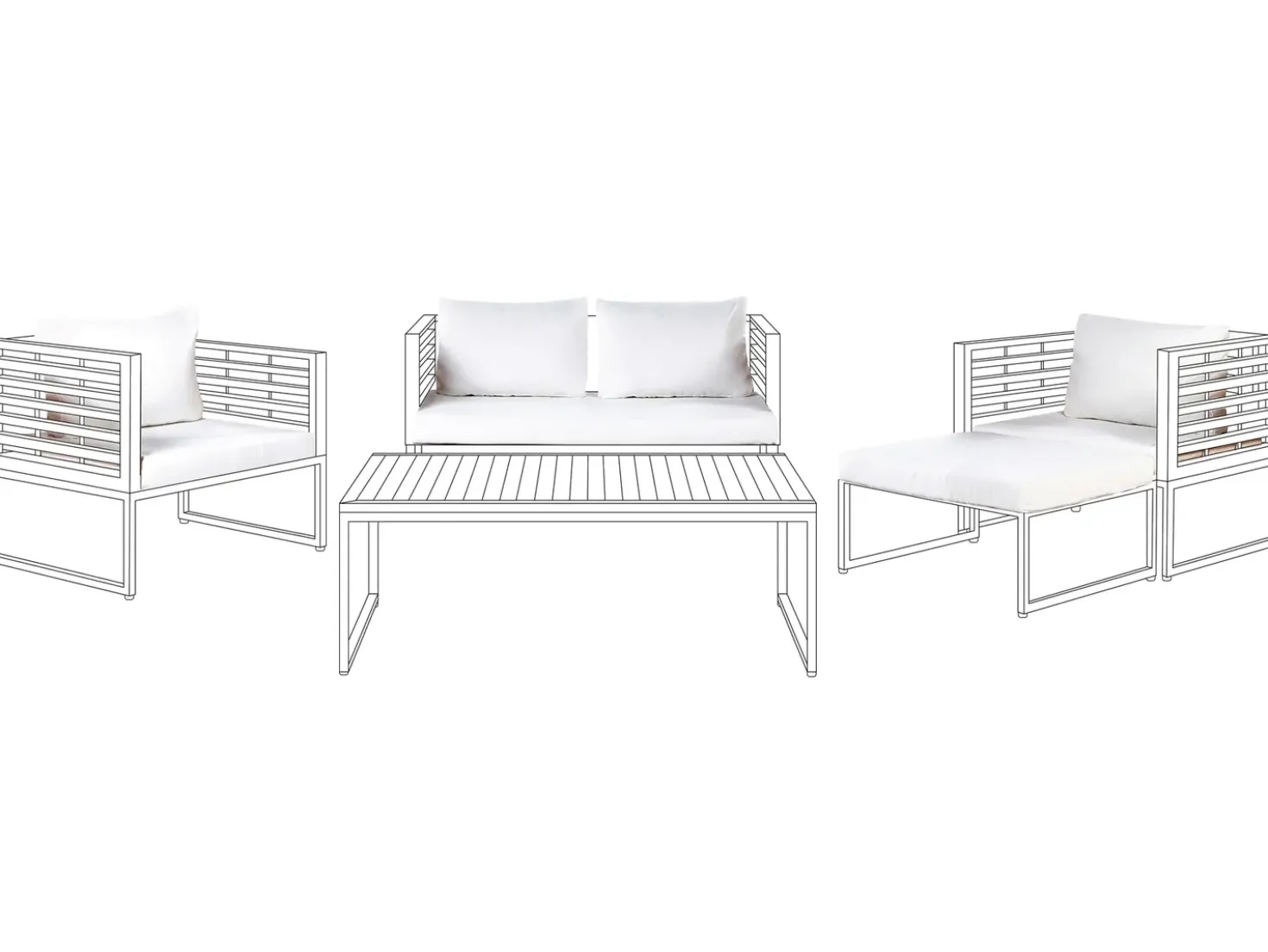 Set di copricuscini per esterni BERMUDA Bianco sporco