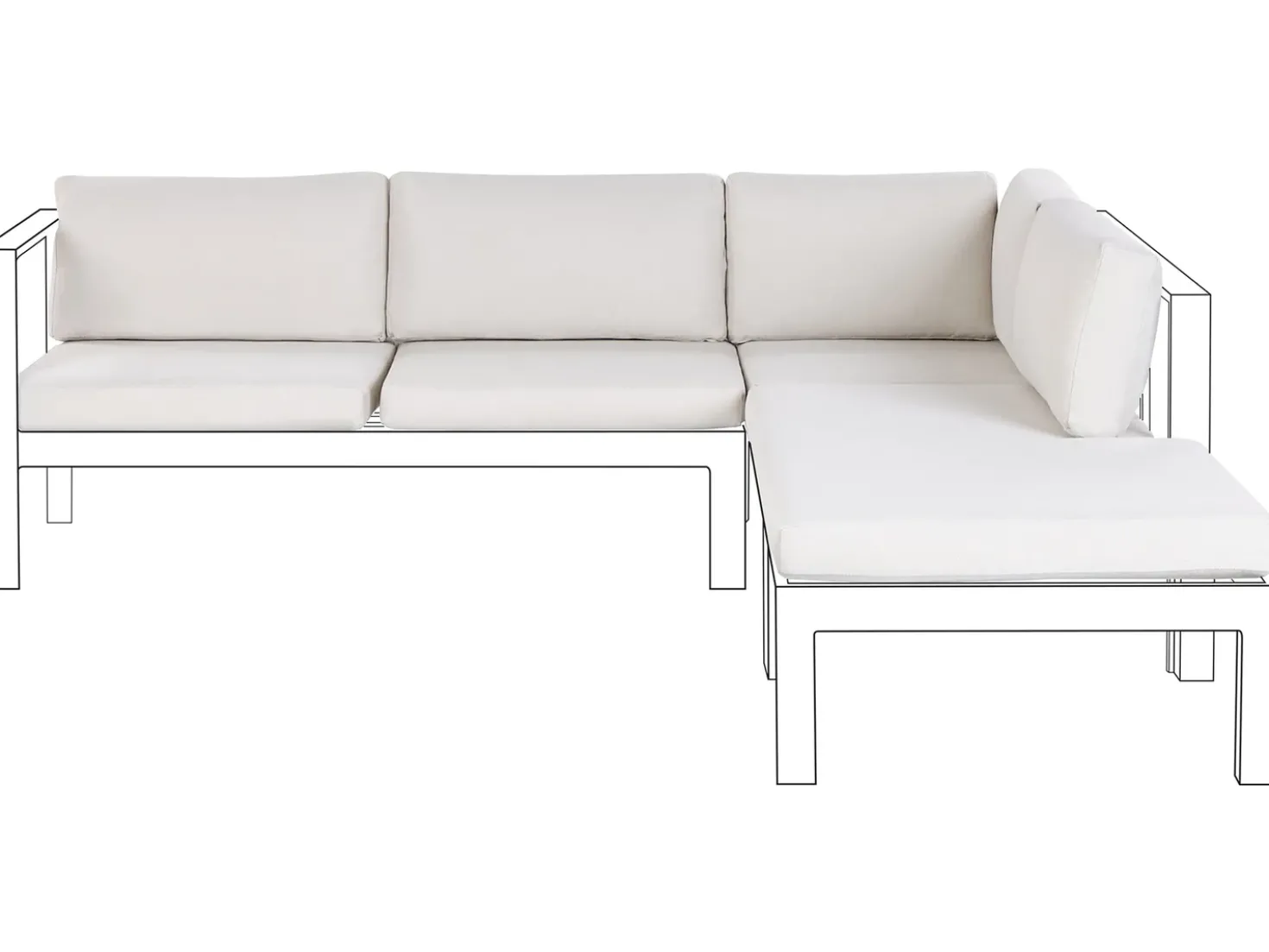 Set di copricuscini per esterni MESSINA Bianco sporco