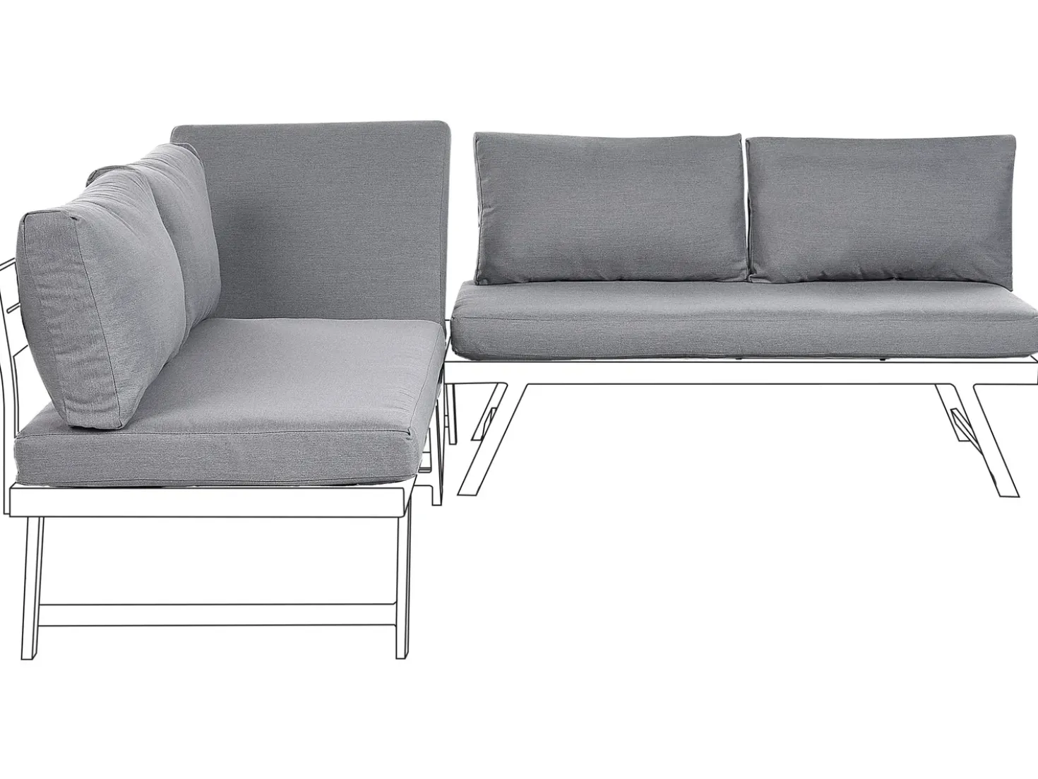 Set di copricuscini per esterni COCCORINO Grigio scuro