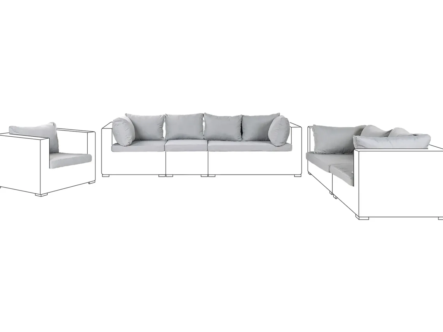 Set di copricuscini per esterni MAESTRO II Grigio