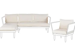 Set di copricuscini per esterni CREMONA Bianco sporco