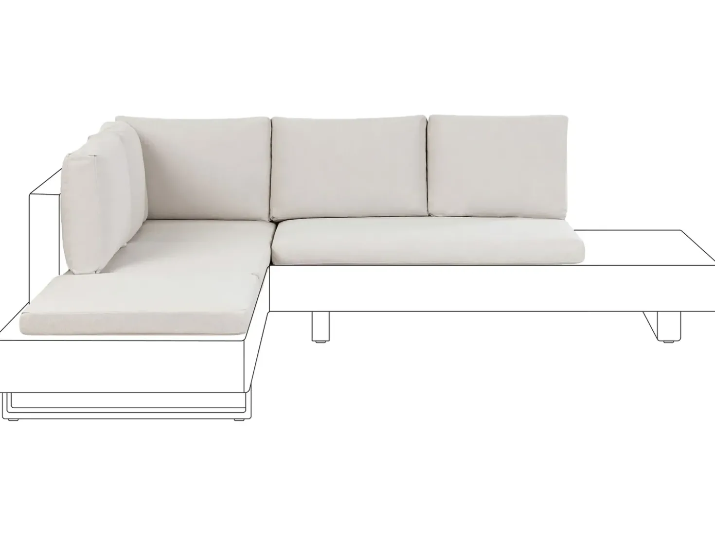 Set di copricuscini per esterni LANCIANO Bianco sporco