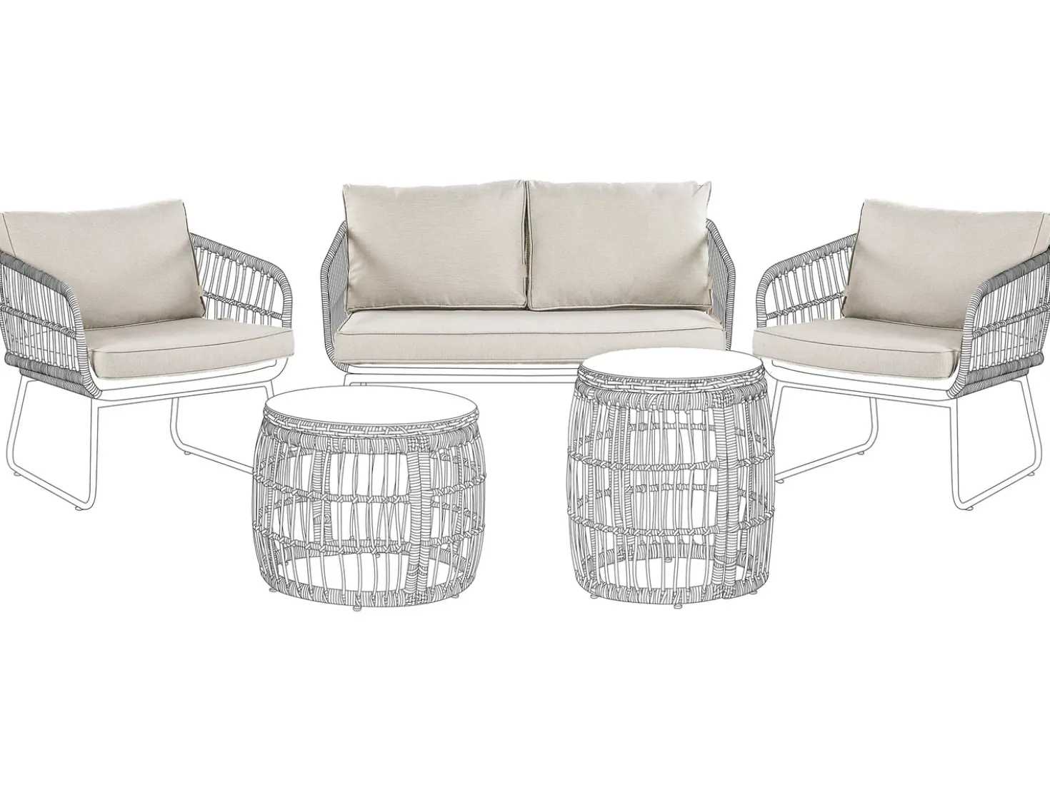 Set di copricuscini per esterni RAVELLO Beige