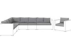 Set di copricuscini per esterni XXL Grigio