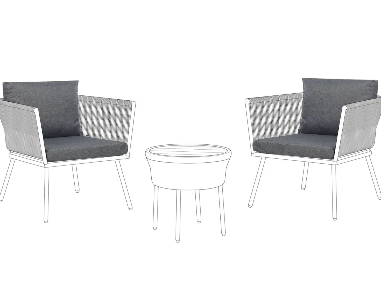 Set di copricuscini per esterni GARGANO Grigio