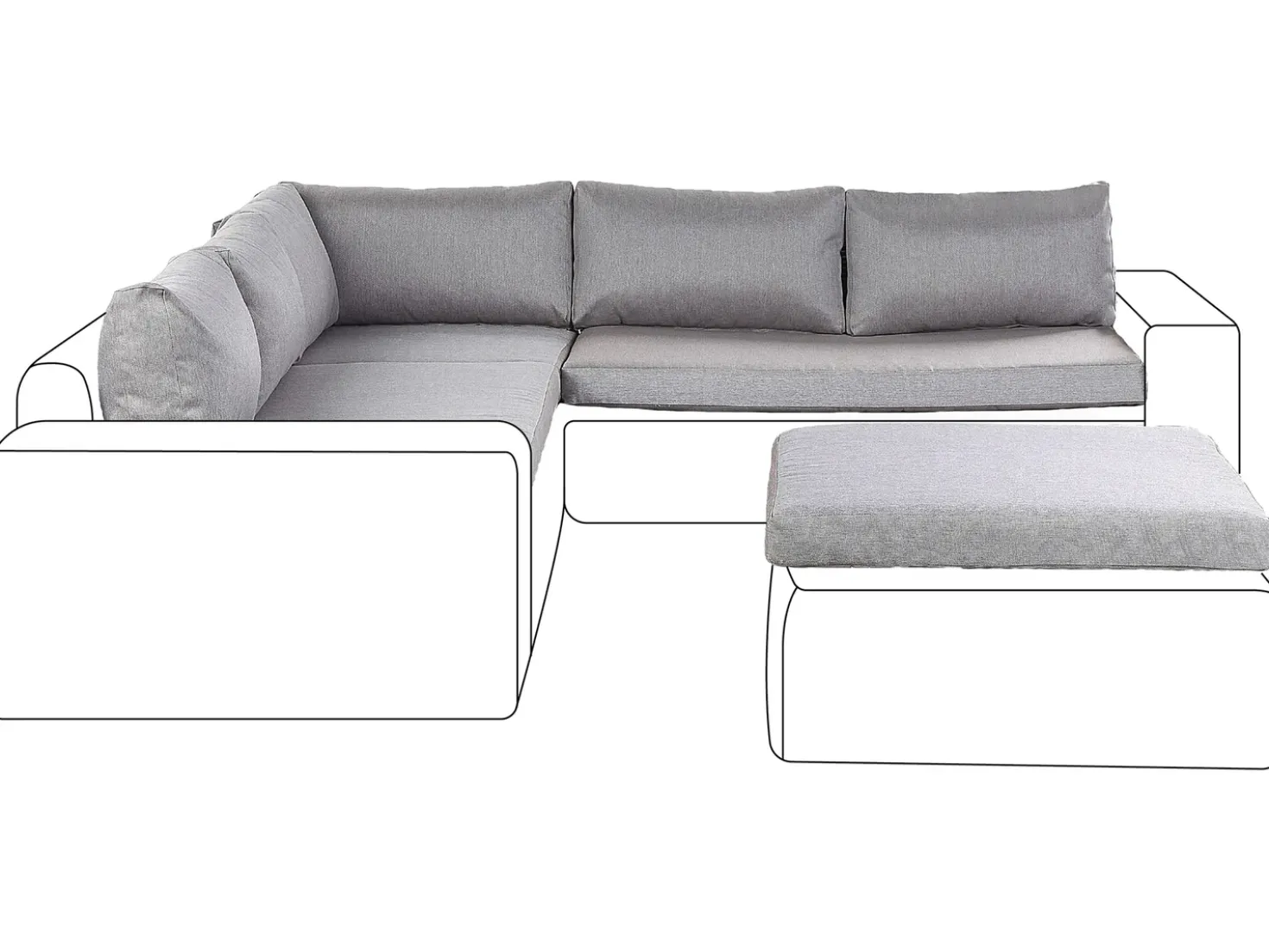 Set di copricuscini per esterni PALERMO Grigio