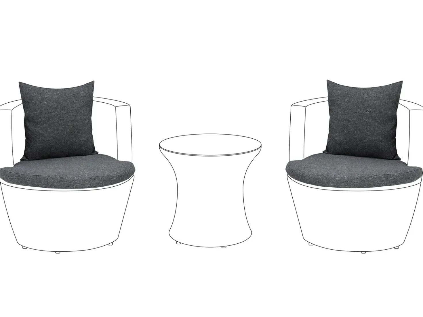 Set di copricuscini per esterni CAPRI Grigio