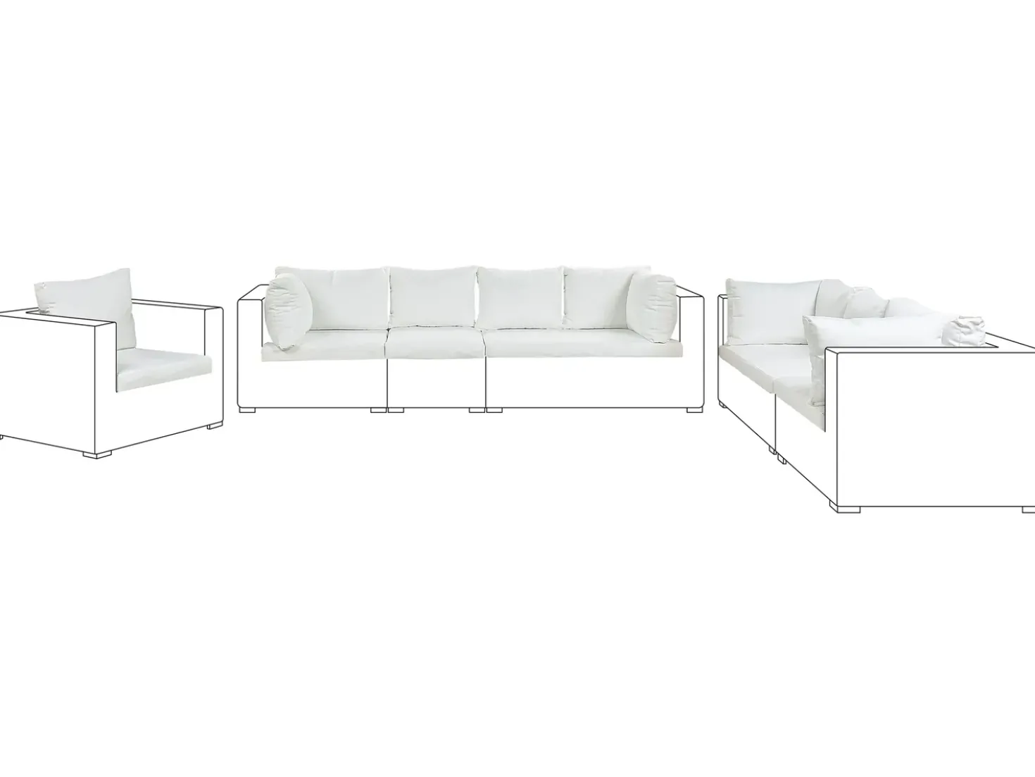 Set di copricuscini per esterni MAESTRO II Bianco sporco
